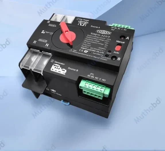 tomzn TOMZN WiFi Smart ATS 125A 2P 230V Dual Power Automatic Transfer Switch with eWeLink