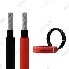 Imported 4RM (4mm²) UV Resistance Tinned Pure Copper PV Cable (Red + Black) Pair – DC 1500V Solar Cable