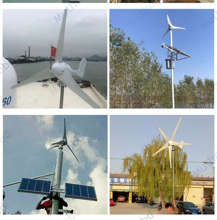 100W Rural Street Light Wind-Solar Hybrid Vertical Axis Wind Turbine New Energy Wind Generator for Home Use 12V detail 4