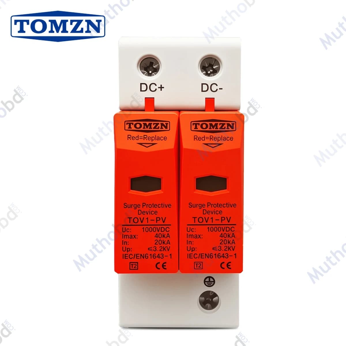 SPD for Solar PV System 2P 1000V DC Surge Protection Device – TOMZN TOV1-PV