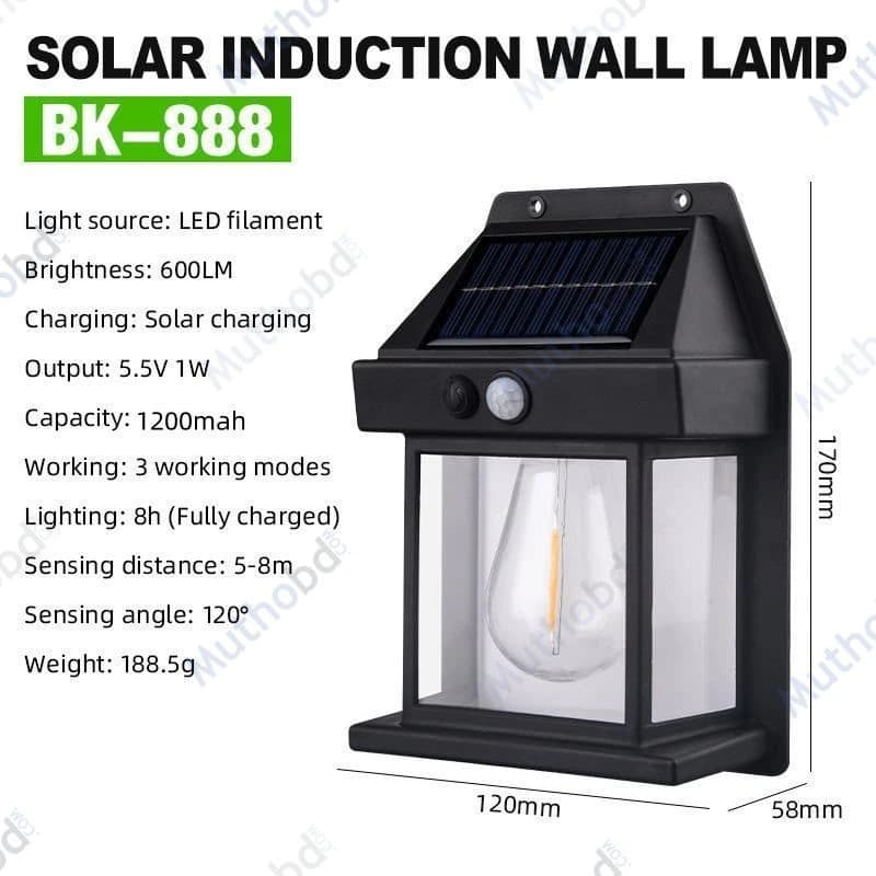 other BK-888 Solar LED Wall Light with Motion Sensor Waterproof Outdoor Garden Tungsten Lamp