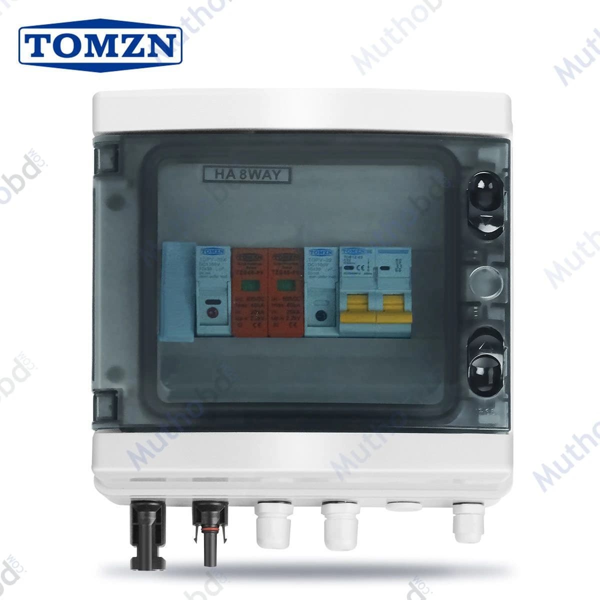 tomzn TOMZN Solar PV Combiner Box 1 In 1 Out DC 600V | Fuse + MCB + SPD | IP65 Waterproof | F564